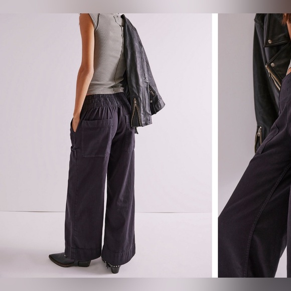 NWOT Free People We The Free Breezy Denim Pull-On Jeans - black - Small - Picture 3 of 10